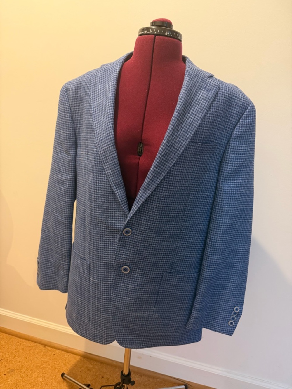 Light Blue Houndstooth Sport Coat Blazer
